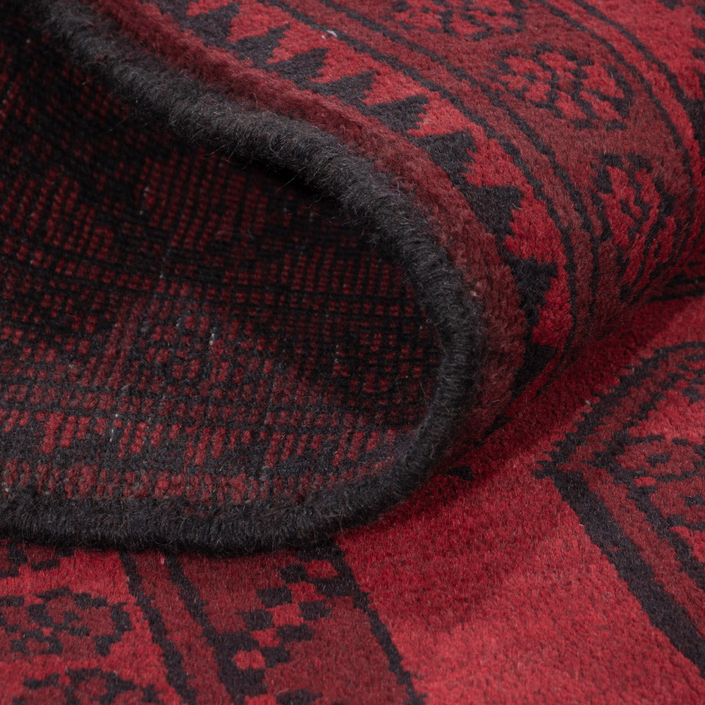 Runner Afghan Rug - Filpa - 189 x 102 cm - dark red
