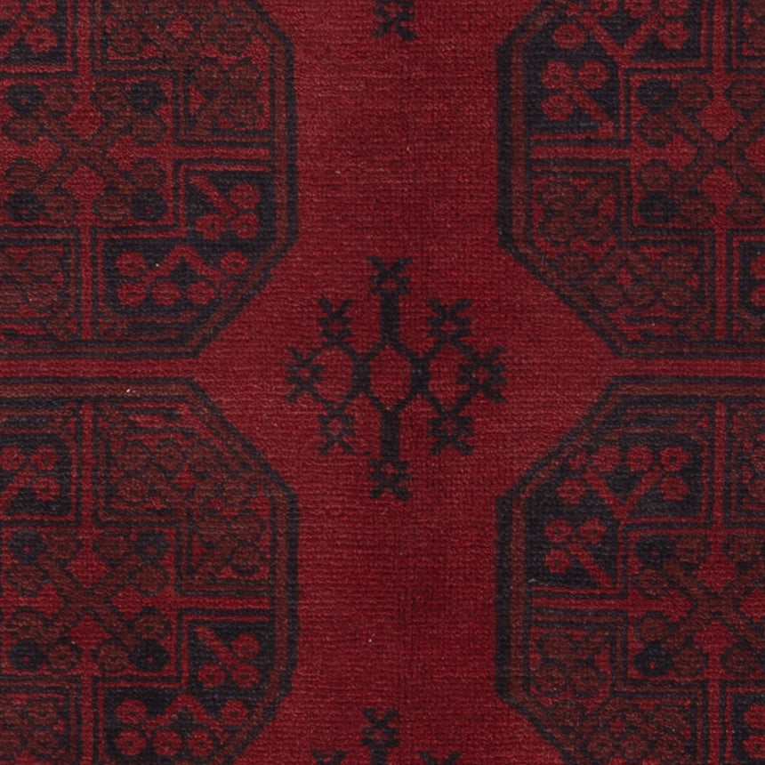 Afghan Rug - Filpa - 193 x 150 cm - dark red