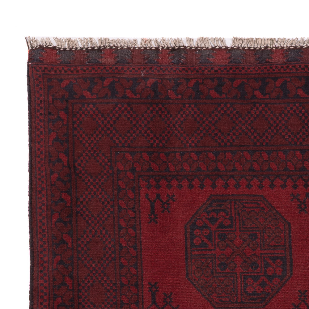 Afghan Rug - Filpa - 193 x 150 cm - dark red