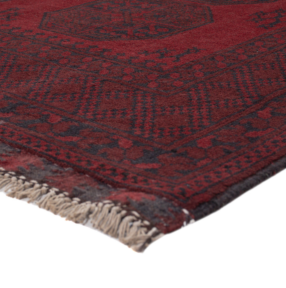 Afghan Rug - Filpa - 193 x 150 cm - dark red