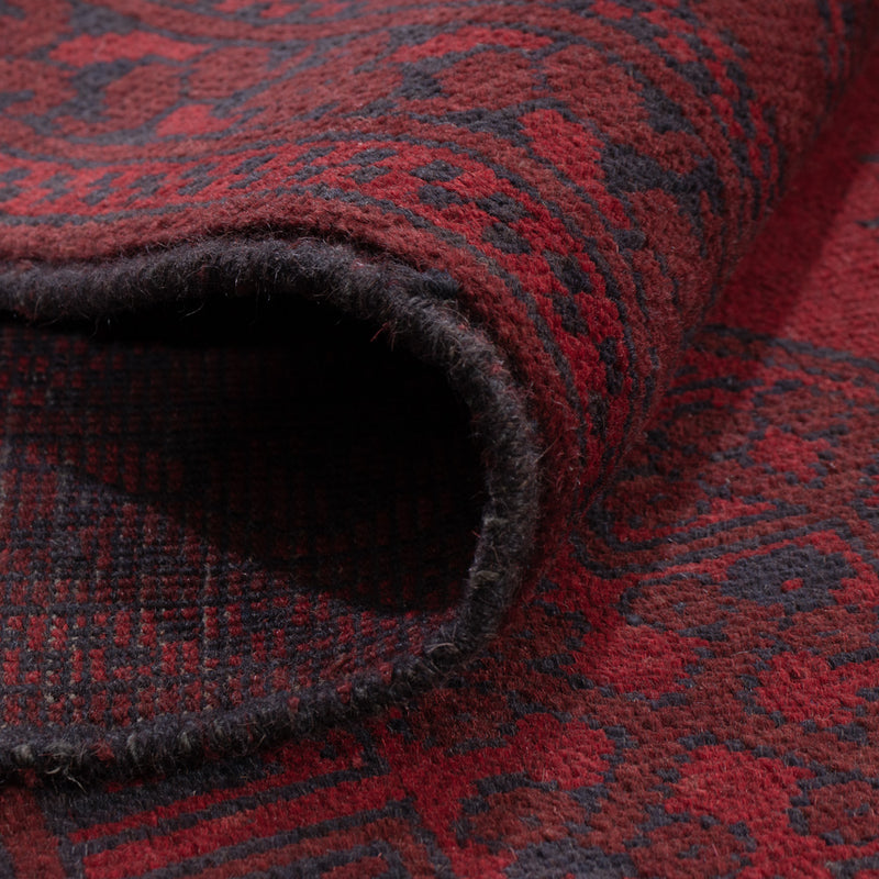 Afghan Rug - Filpa - 193 x 150 cm - dark red
