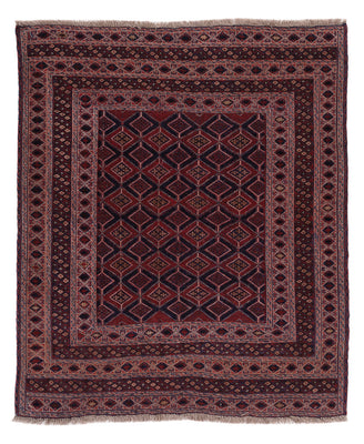 Kelim Rug - Oriental square  - 187 x 161 cm - dark red