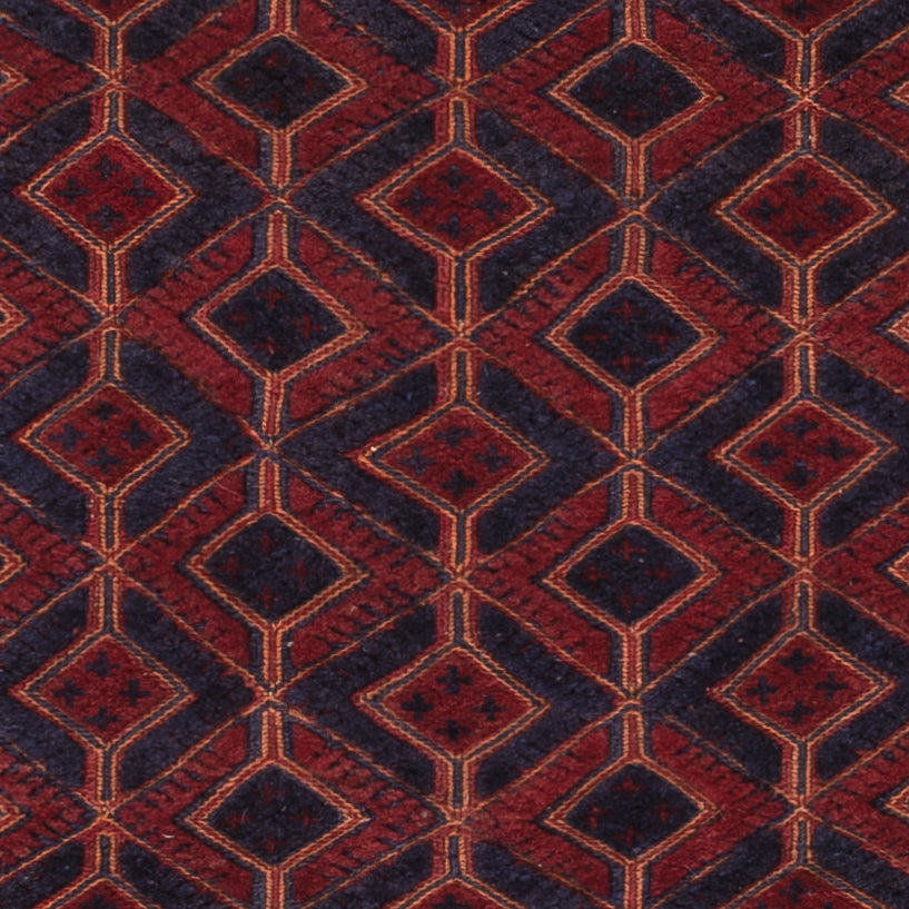 Kelim Rug - Oriental square  - 189 x 160 cm - dark red