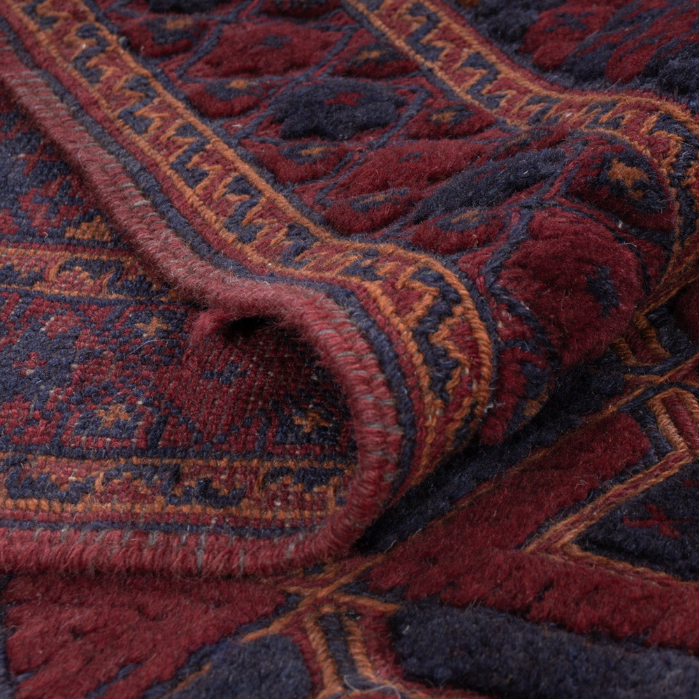 Kelim Rug - Oriental square  - 189 x 160 cm - dark red
