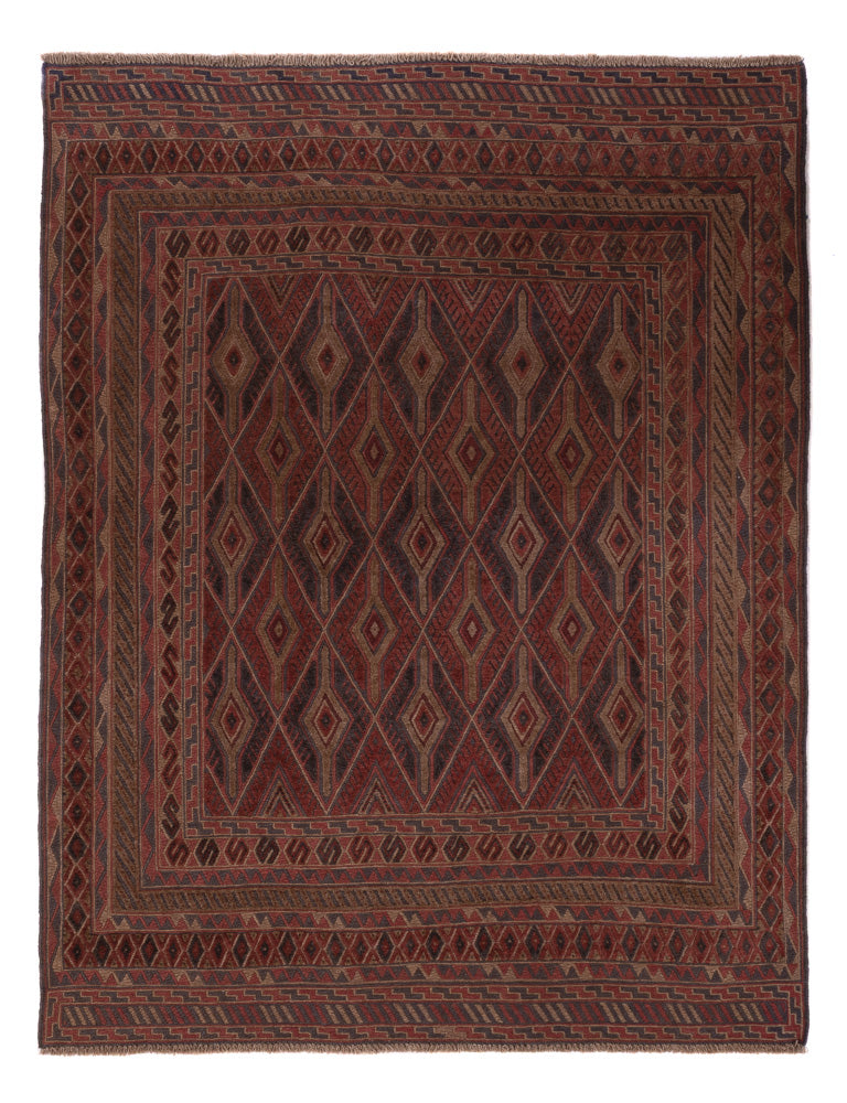 Kelim Rug - Oriental - 194 x 150 cm - dark beige