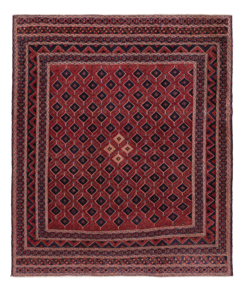 Kelim Teppich - Oriental sonderform  - 184 x 158 cm - dunkelrot