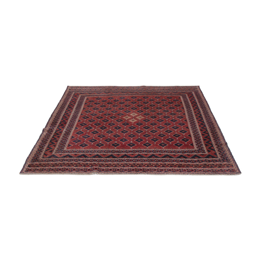 Kelim Teppich - Oriental sonderform  - 184 x 158 cm - dunkelrot