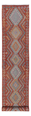 Runner Kelim Rug - Splash - 404 x 80 cm - multicolored