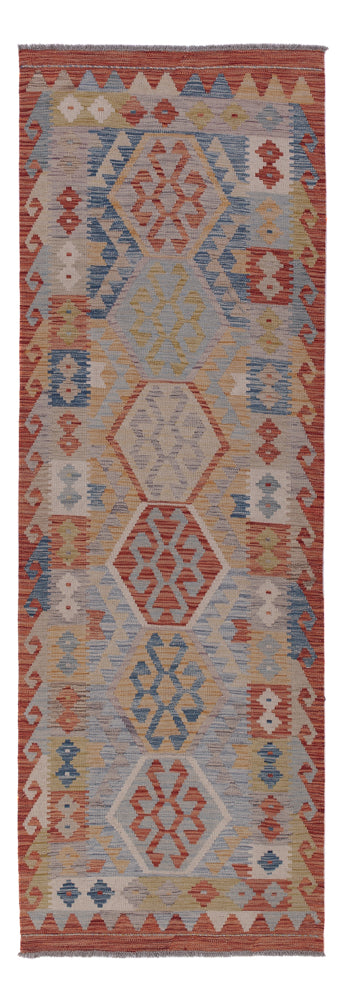 Runner Kelim Rug - Splash - 256 x 88 cm - multicolored