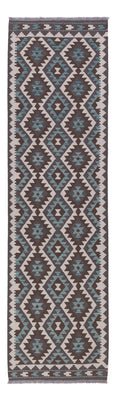 Runner Kelim Rug - Splash - 300 x 81 cm - dark green