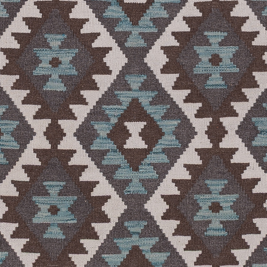 Runner Kelim Rug - Splash - 300 x 81 cm - dark green
