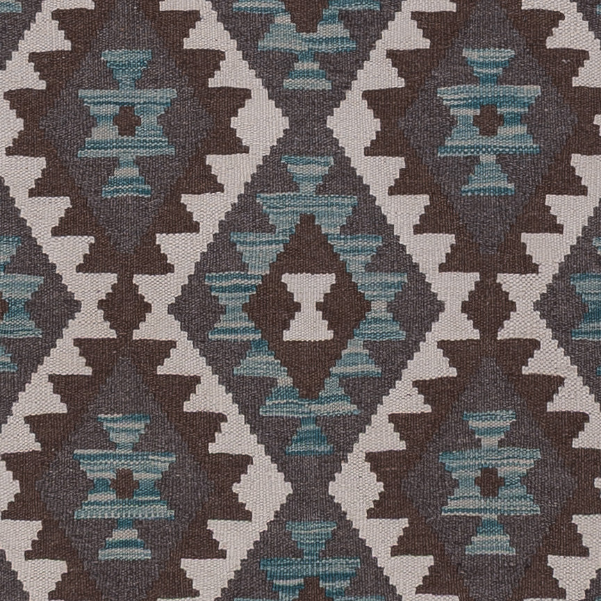 Runner Kelim Rug - Splash - 298 x 82 cm - dark green