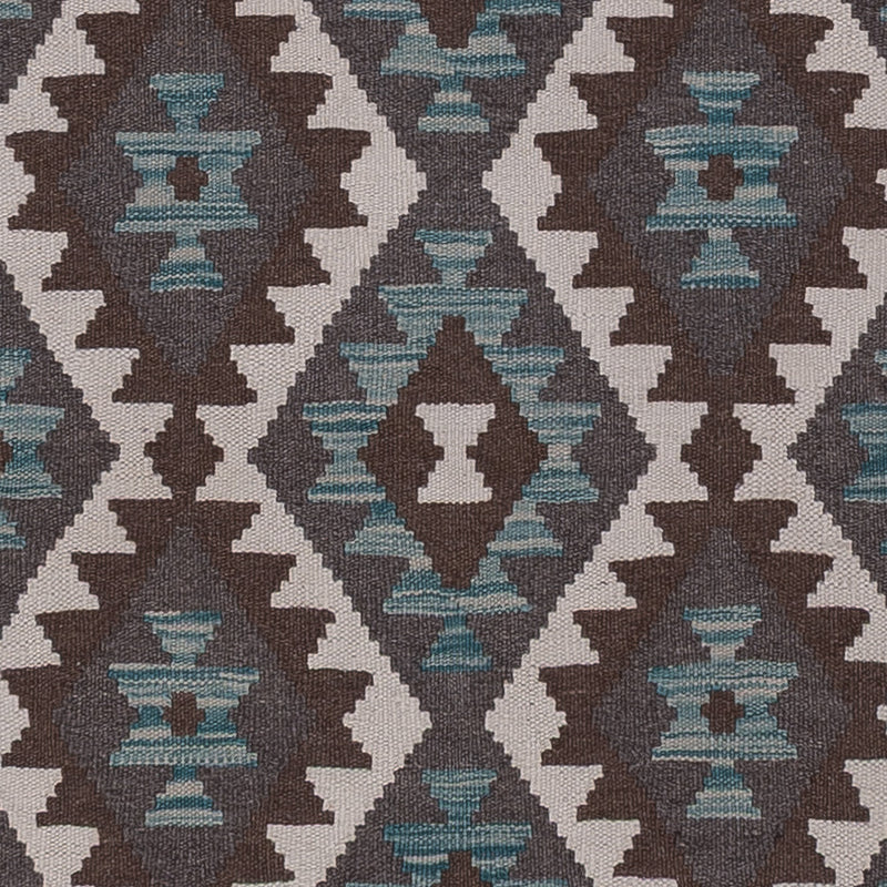 Runner Kelim Rug - Splash - 298 x 82 cm - dark green