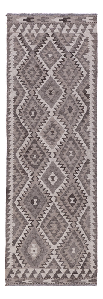 Runner Kelim Rug - Splash - 242 x 85 cm - dark grey