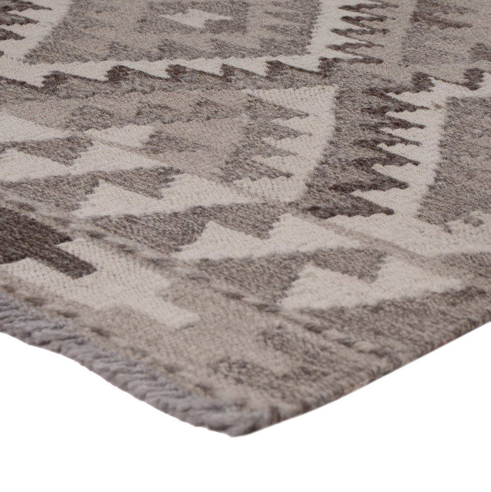 Runner Kelim Rug - Splash - 242 x 85 cm - dark grey