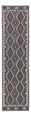 Runner Kelim Rug - Splash - 303 x 78 cm - dark green