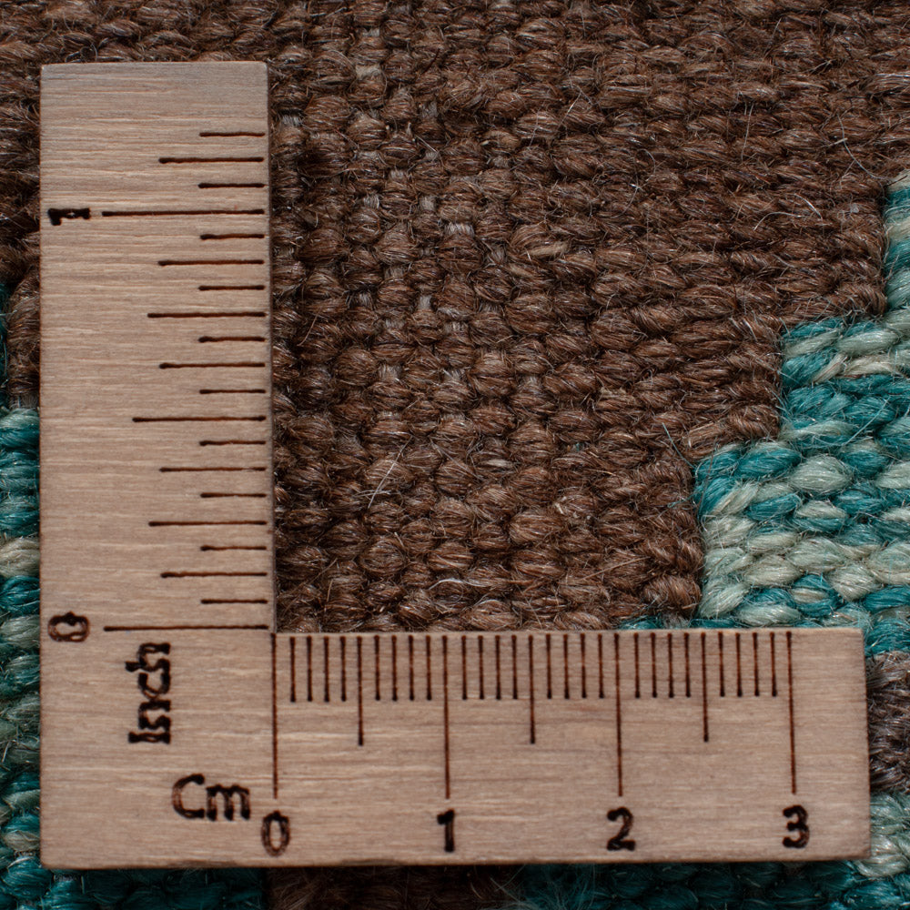 Runner Kelim Rug - Splash - 288 x 80 cm - dark green