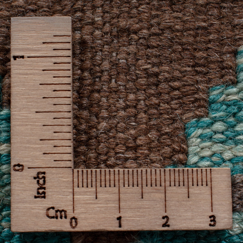 Runner Kelim Rug - Splash - 288 x 80 cm - dark green