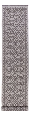 Runner Kelim Rug - Splash - 393 x 81 cm - dark grey
