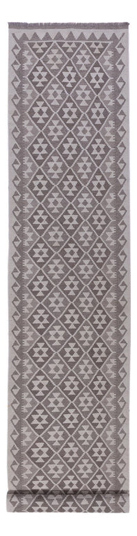 Runner Kelim Rug - Splash - 393 x 81 cm - dark grey