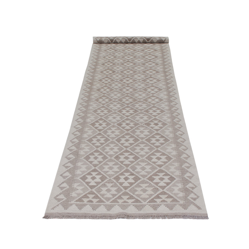 Runner Kelim Rug - Splash - 393 x 81 cm - dark grey