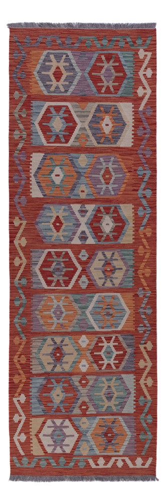 Runner Kelim Rug - Splash - 243 x 83 cm - multicolored
