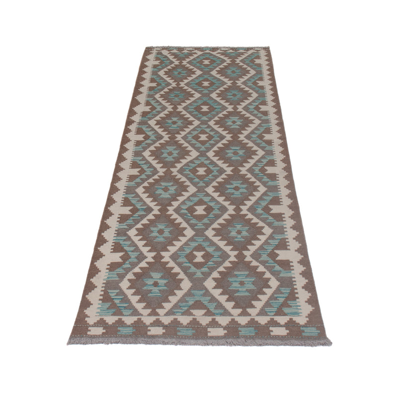 Runner Kelim Rug - Splash - 297 x 82 cm - dark green