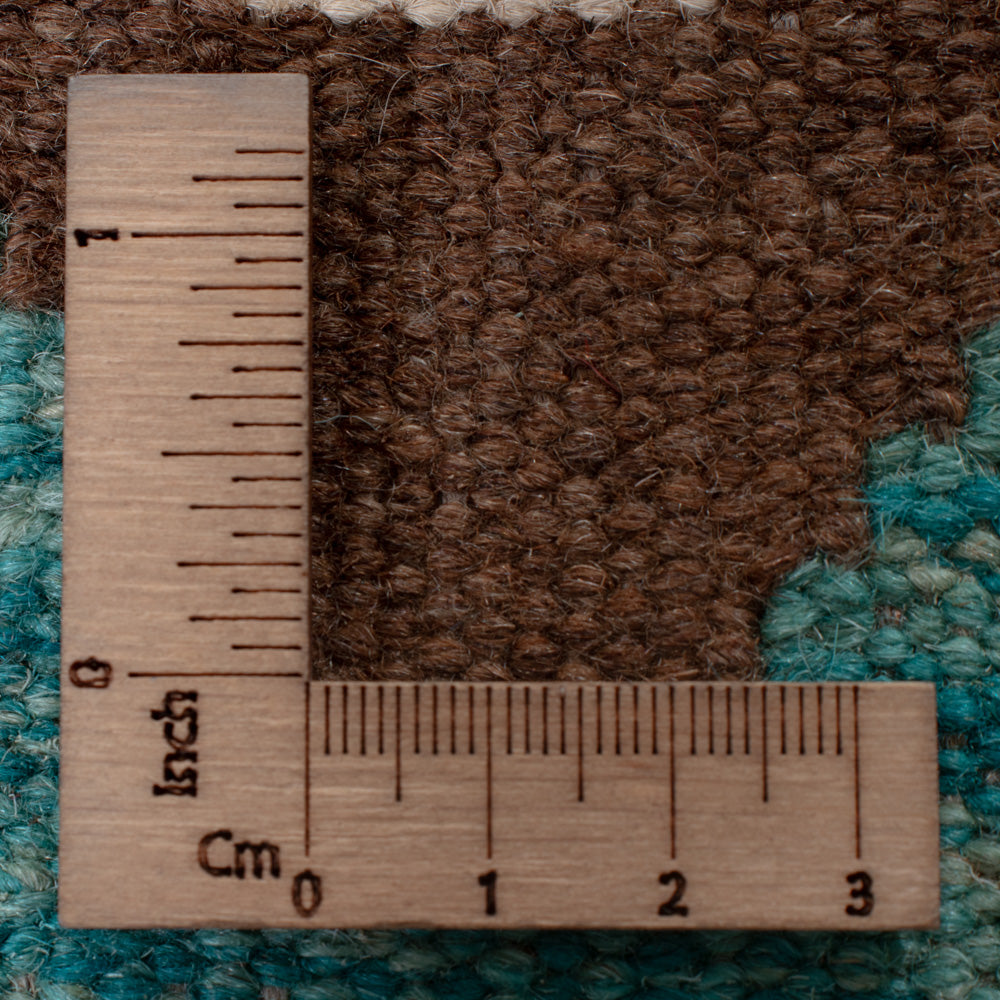 Runner Kelim Rug - Splash - 303 x 83 cm - dark green