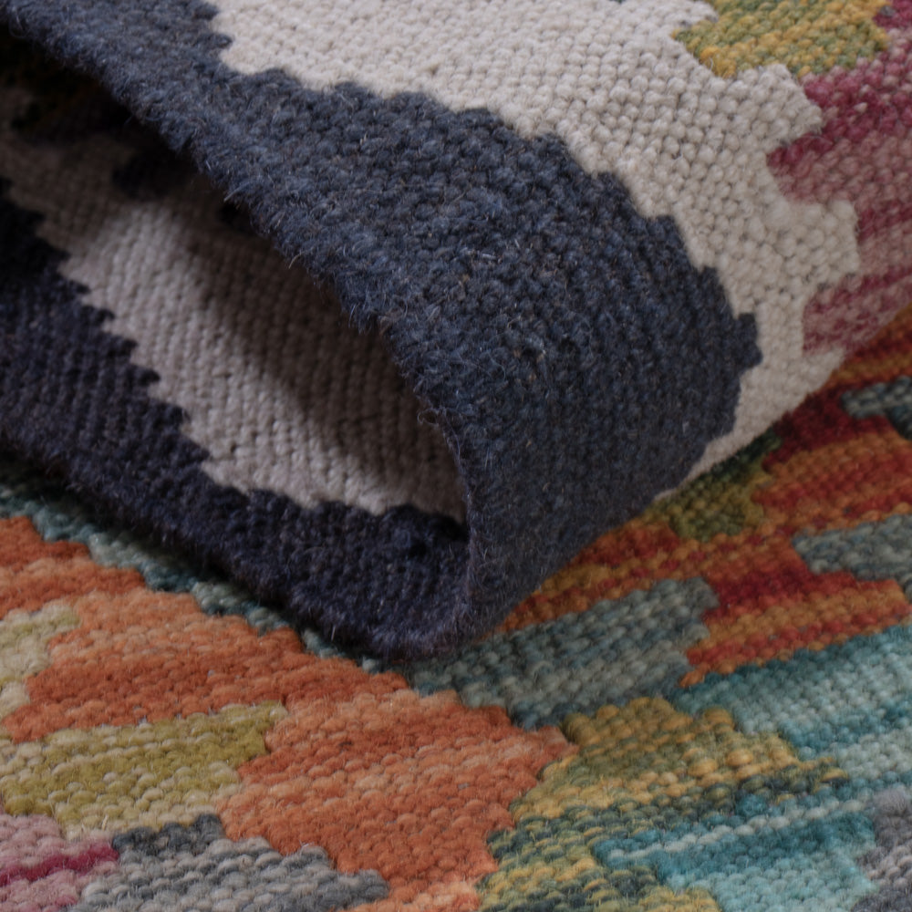 Runner Kelim Rug - Splash - 297 x 75 cm - multicolored