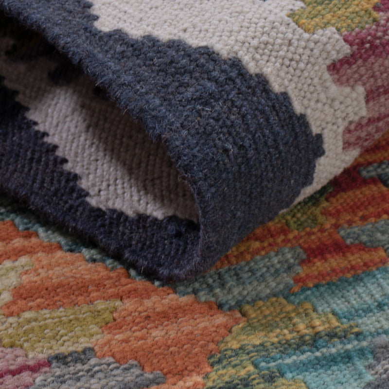 Runner Kelim Rug - Splash - 297 x 75 cm - multicolored