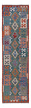 Runner Kelim Rug - Splash - 296 x 83 cm - multicolored