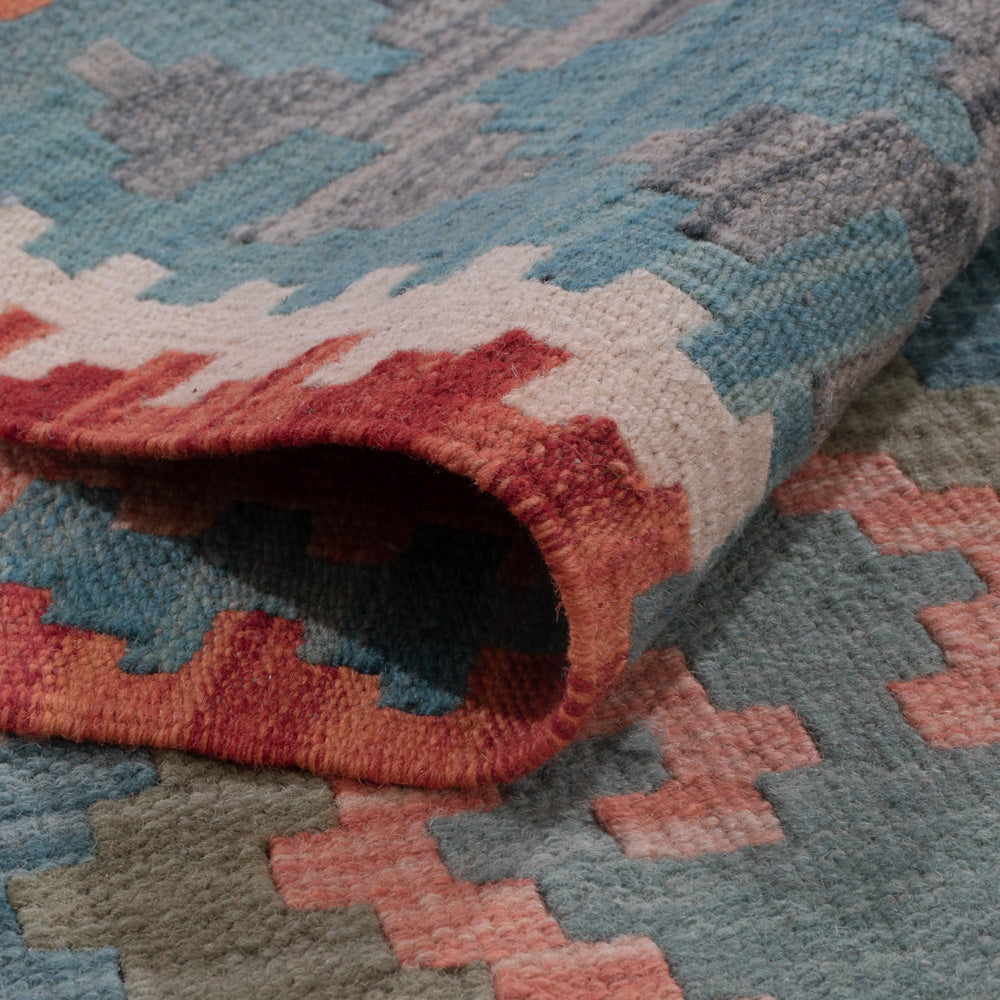 Runner Kelim Rug - Splash - 296 x 83 cm - multicolored