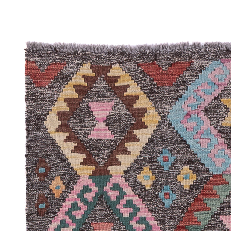 Runner Kelim Rug - Splash - 302 x 90 cm - multicolored