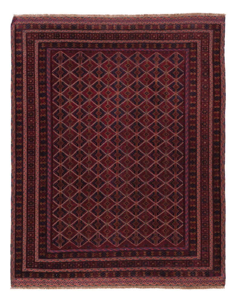 Kelim Rug - Oriental - 191 x 150 cm - dark red