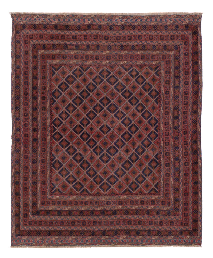 Kelim Rug - Oriental - 193 x 159 cm - dark red