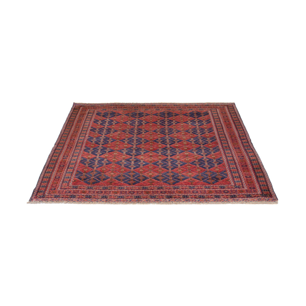 Kelim Rug - Oriental square  - 178 x 160 cm - dark red