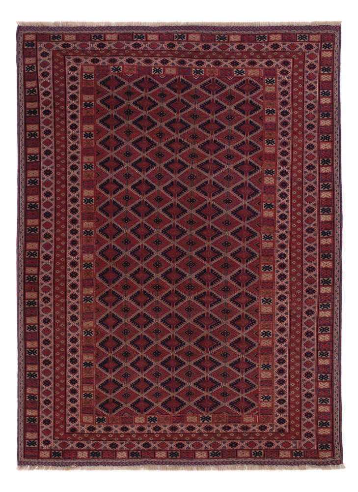 Kelim Rug - Oriental - 209 x 151 cm - dark red