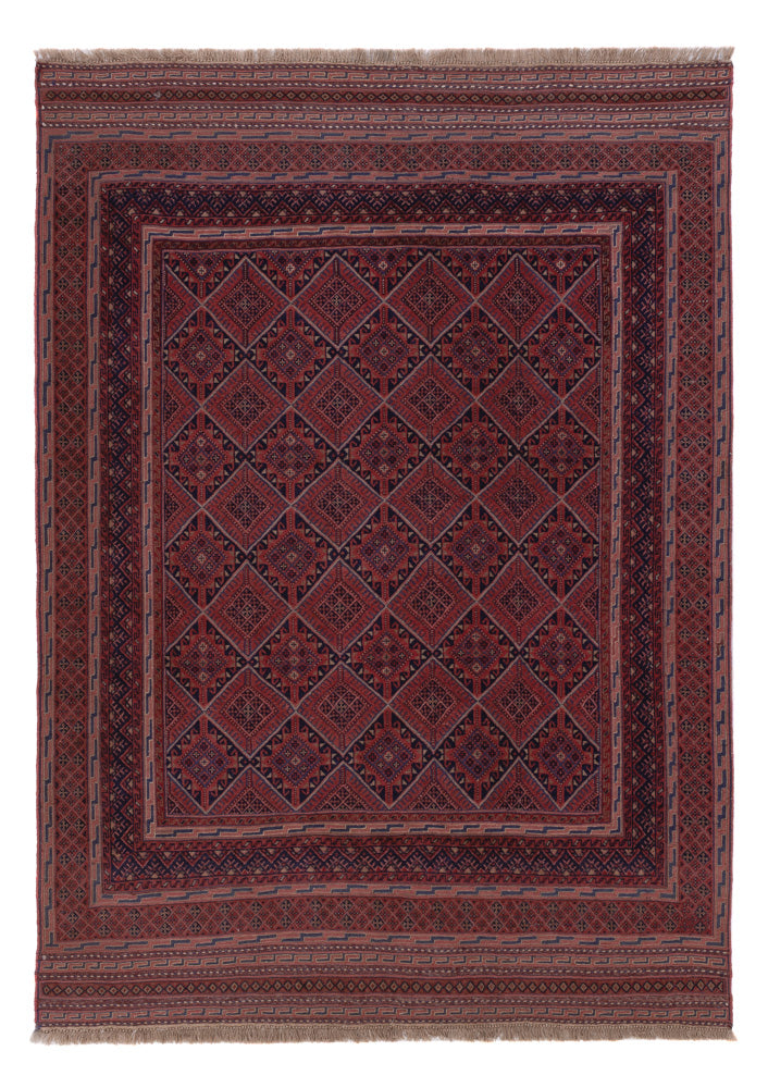 Kelim Rug - Oriental - 193 x 140 cm - dark red