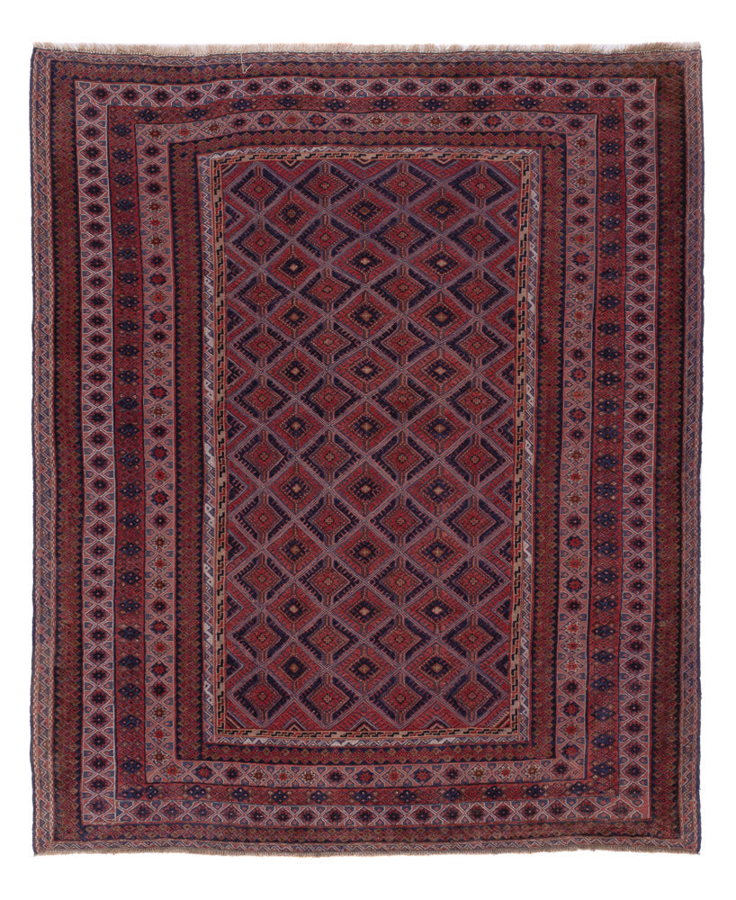 Kelim Rug - Oriental - 197 x 156 cm - dark red