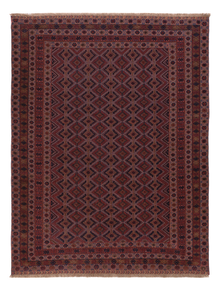 Kelim Rug - Oriental - 193 x 146 cm - dark red