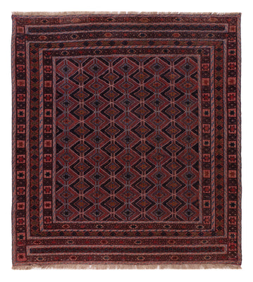 Kelim Rug - Oriental square  - 170 x 159 cm - dark red