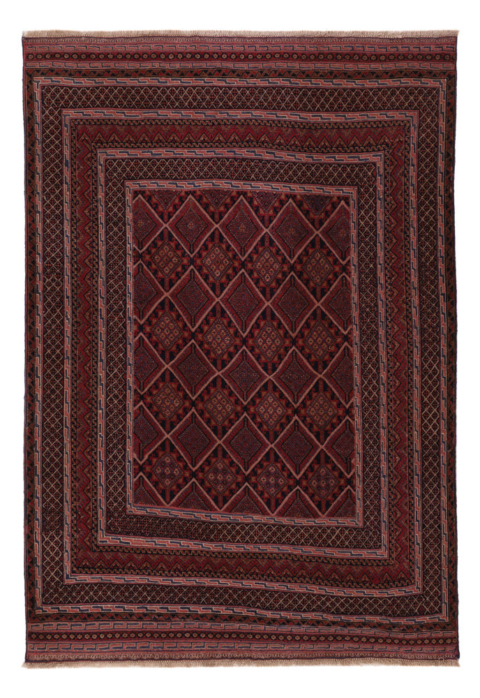 Kelim Rug - Oriental - 198 x 139 cm - dark red