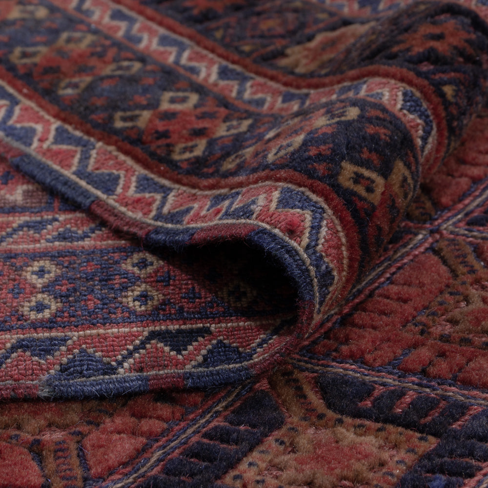 Kelim Rug - Oriental square  - 183 x 158 cm - dark red