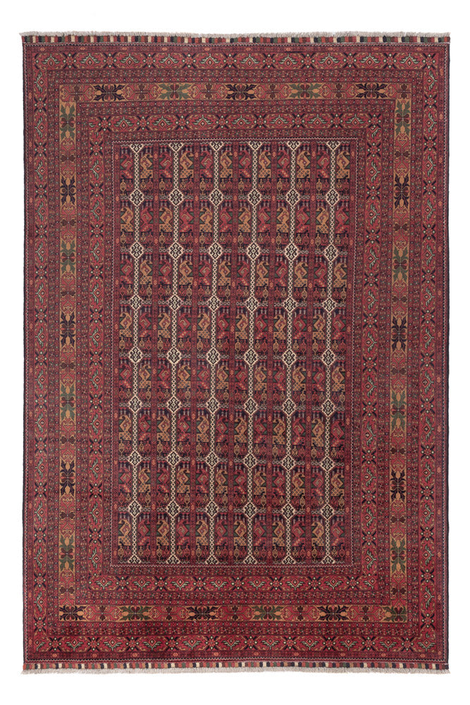 Afghan Rug - Royal - 288 x 194 cm - dark red
