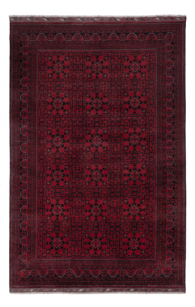 Afghan Rug - Kunduz - 301 x 196 cm - dark red