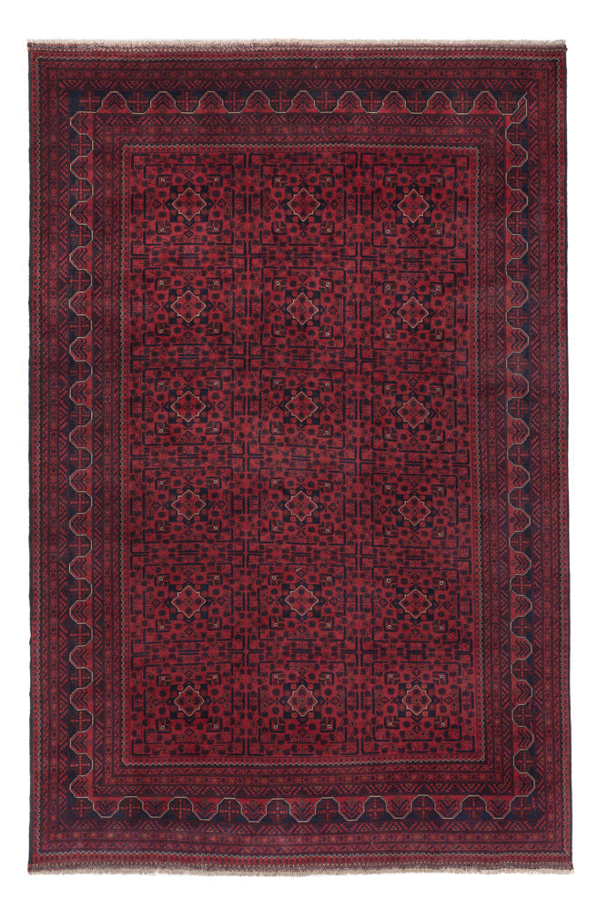Afghan Teppich - Kunduz - 309 x 203 cm - dunkelrot