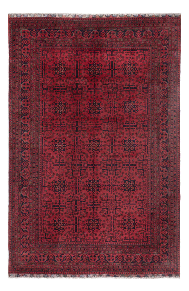 Afghan Teppich - Kunduz - 302 x 200 cm - dunkelrot