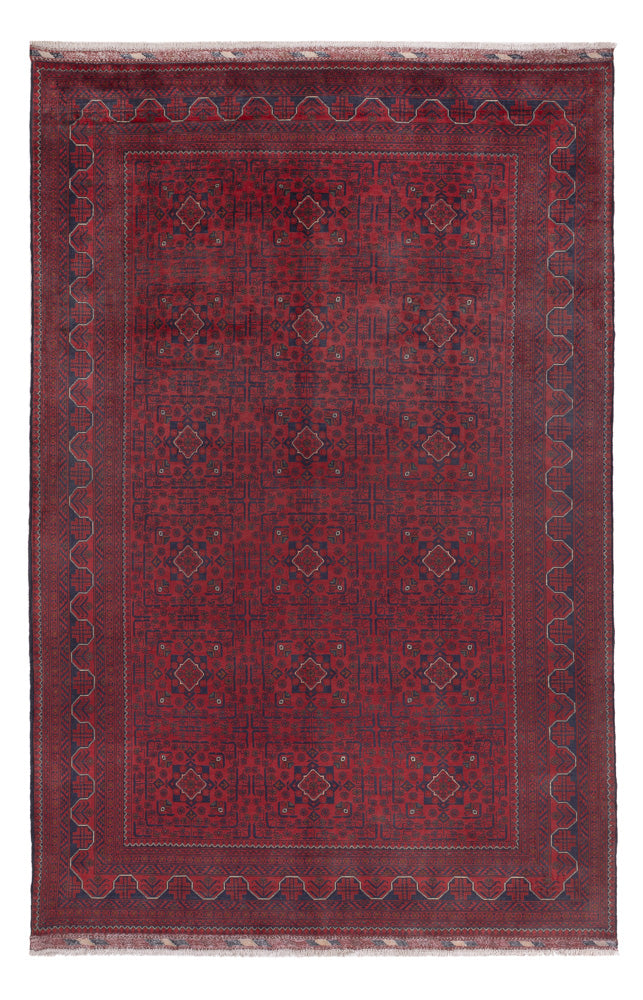 Afghan Teppich - Kunduz - 299 x 197 cm - dunkelrot
