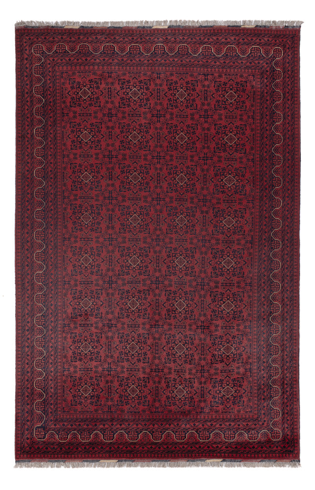 Afghan Rug - Kunduz - 306 x 200 cm - dark red