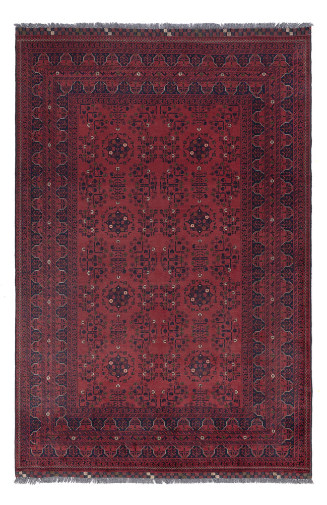 Afghan Rug - Kunduz - 300 x 204 cm - dark red